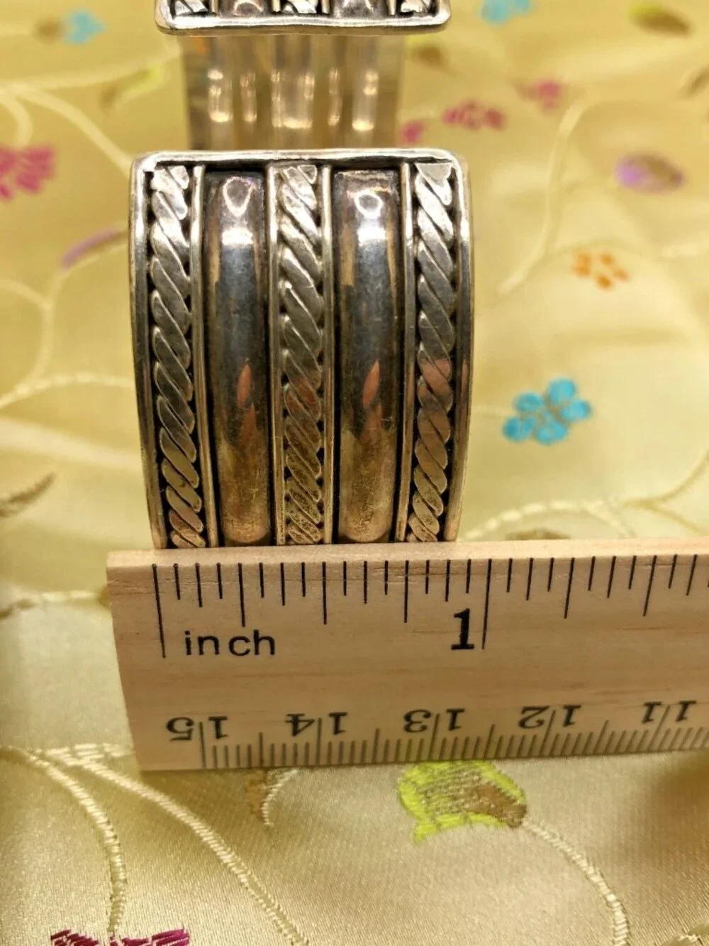 Sterling Silver 925 BA SUARTI BALI INDONESIA Braided Woven Cuff Bracelet, 5 rows